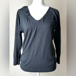 GAP Dark Gray Long Sleeve Sweater with Shoulder Knot Detail | XS